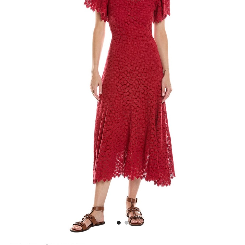 THE GREAT NWT The Harmony Red Lace Dress
